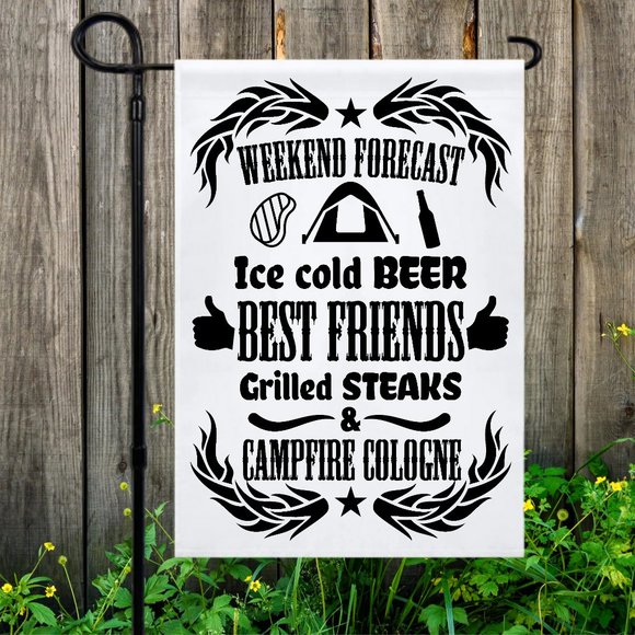 Yard Flag-Rules for Fishing Firepit Lake Camping, Campfire Patio NWT - Picture 4 of 7